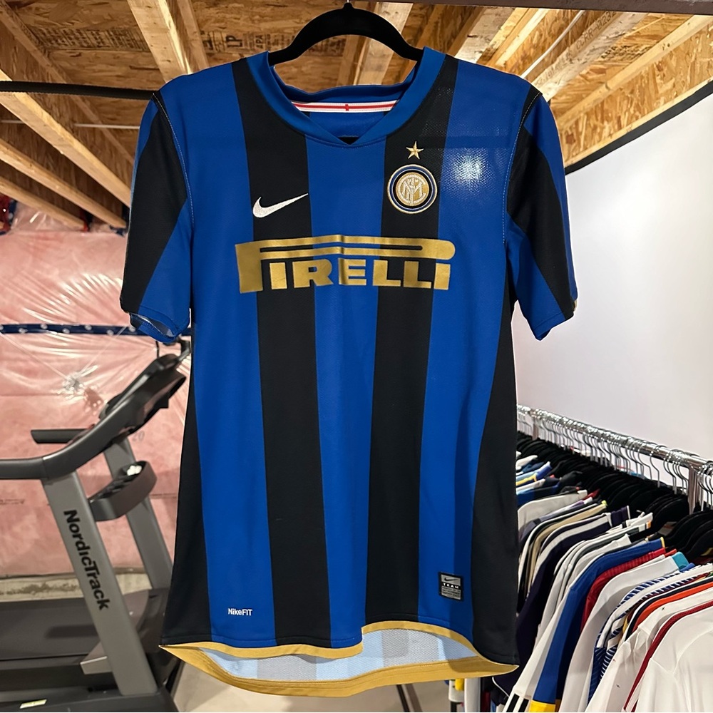 Inter Milan 2008/2009 Home Jersey, Boys XL, Authentic, Soccer Football